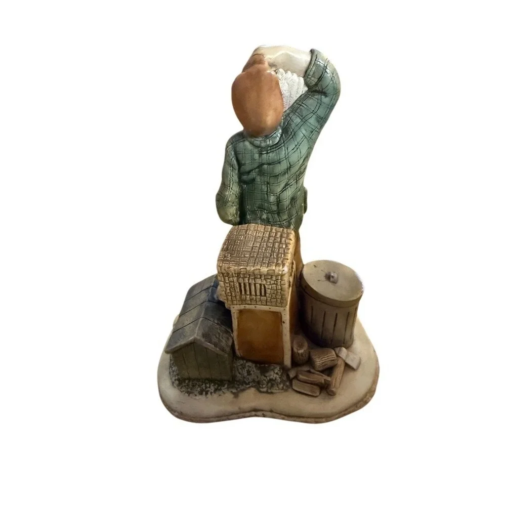 Naturecraft Late Homer Figurine Man Doghouse Dove Whimsical Vintage‎ England